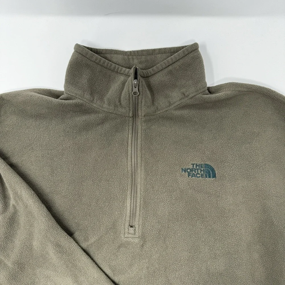 The North Face Mens TKA‎ 100 Glacier 1/4 Zip Fleece Pullover Taupe Large
